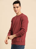  Jockey Men Maroon Melange Super Combed Cotton Rich Sweatshirt
