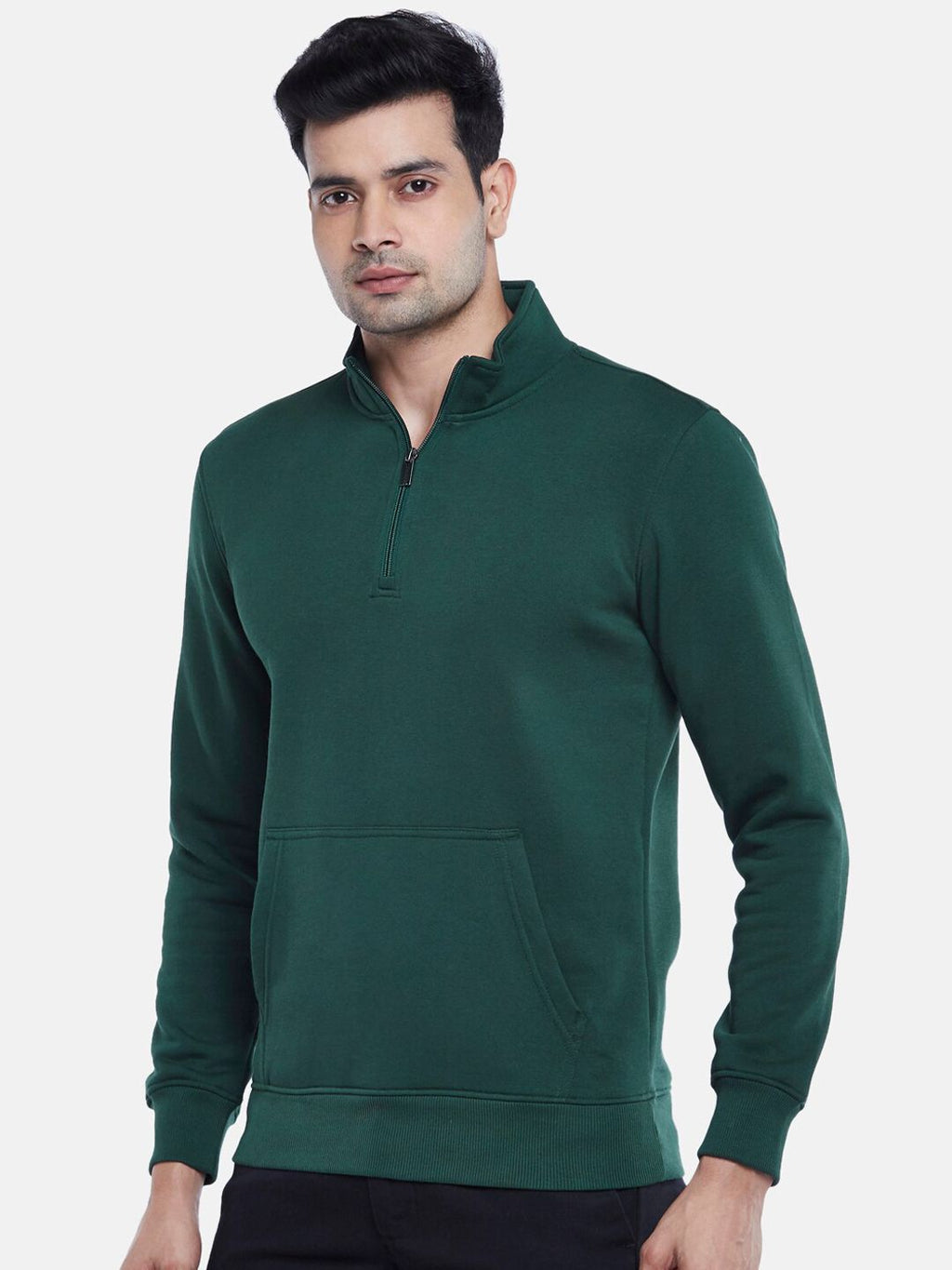  BYFORD By Pantaloons Men Green Solid Sweatshirt