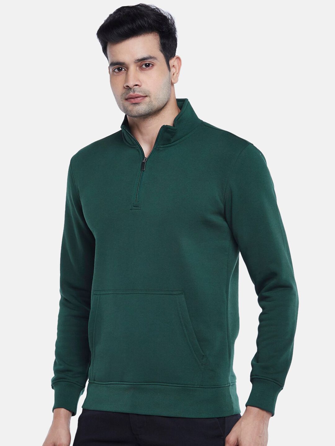  BYFORD By Pantaloons Men Green Solid Sweatshirt