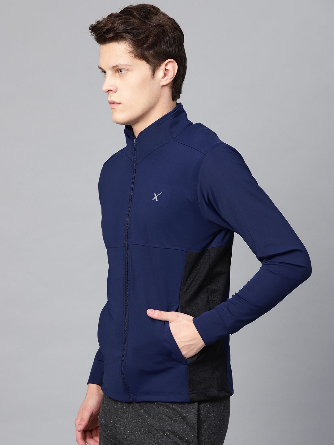  HRX By Hrithik Roshan Men Navy Blue Solid Training Rapid-Dry Sweatshirt