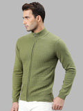  RARE RABBIT Men Green Textured Sweatshirt