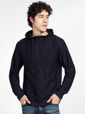  Jack & Jones Men Blue Solid Hooded Sweatshirt