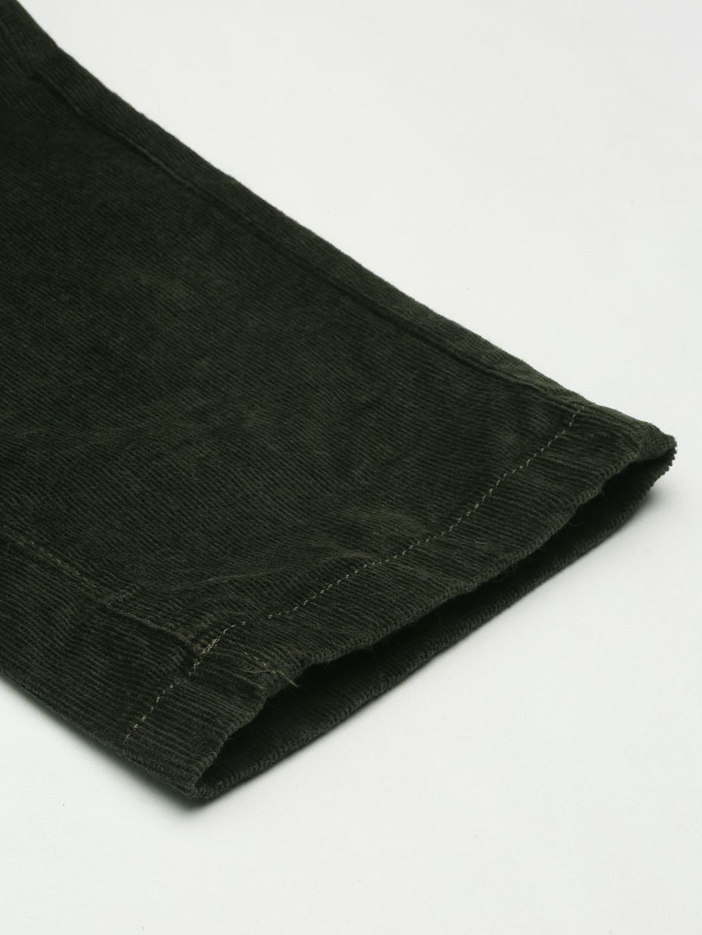  U.S. Polo Assn. Men Olive Green Slim Fit Corduroy Trousers