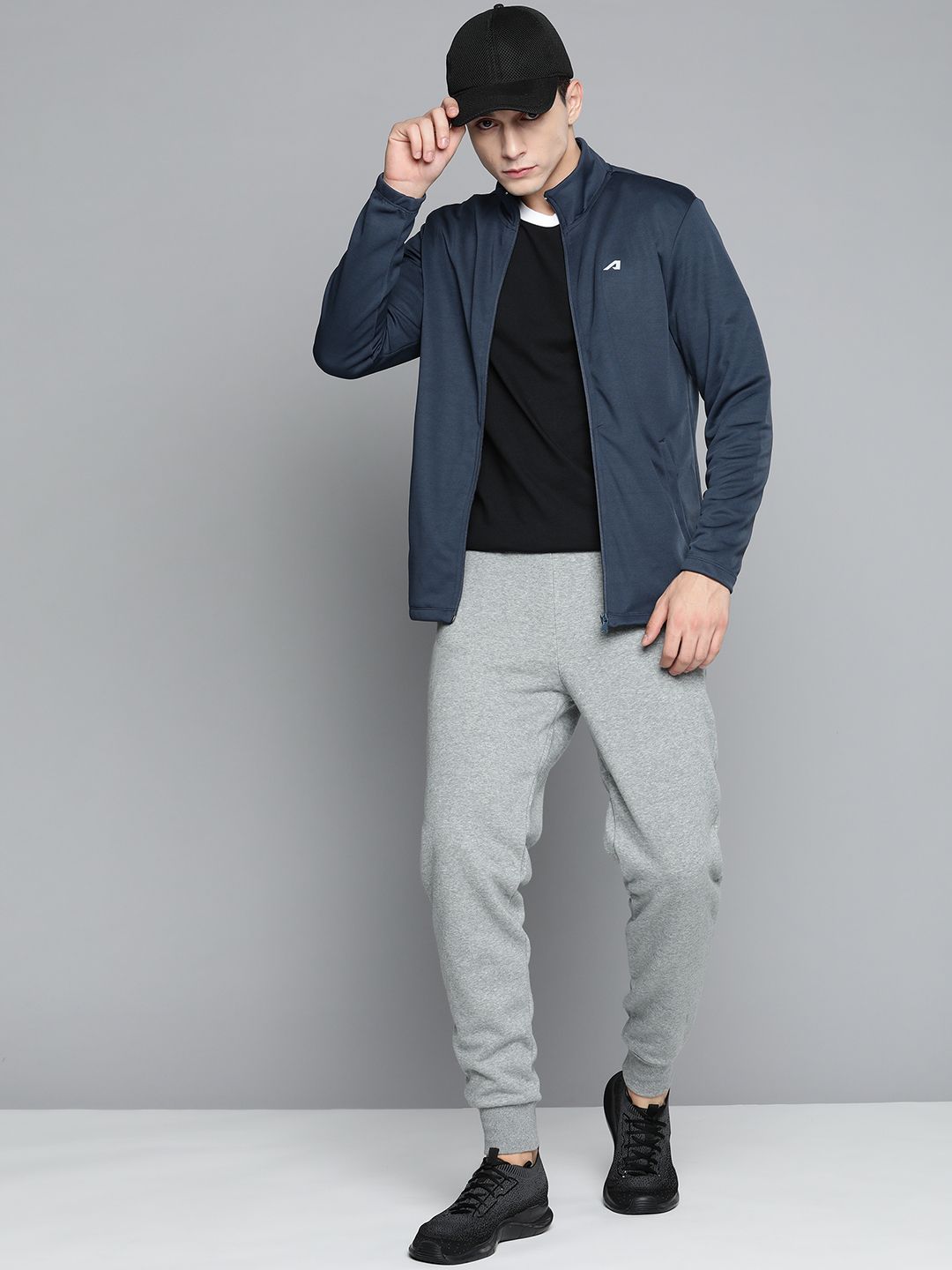  Alcis Men Navy Blue Solid Sweatshirt