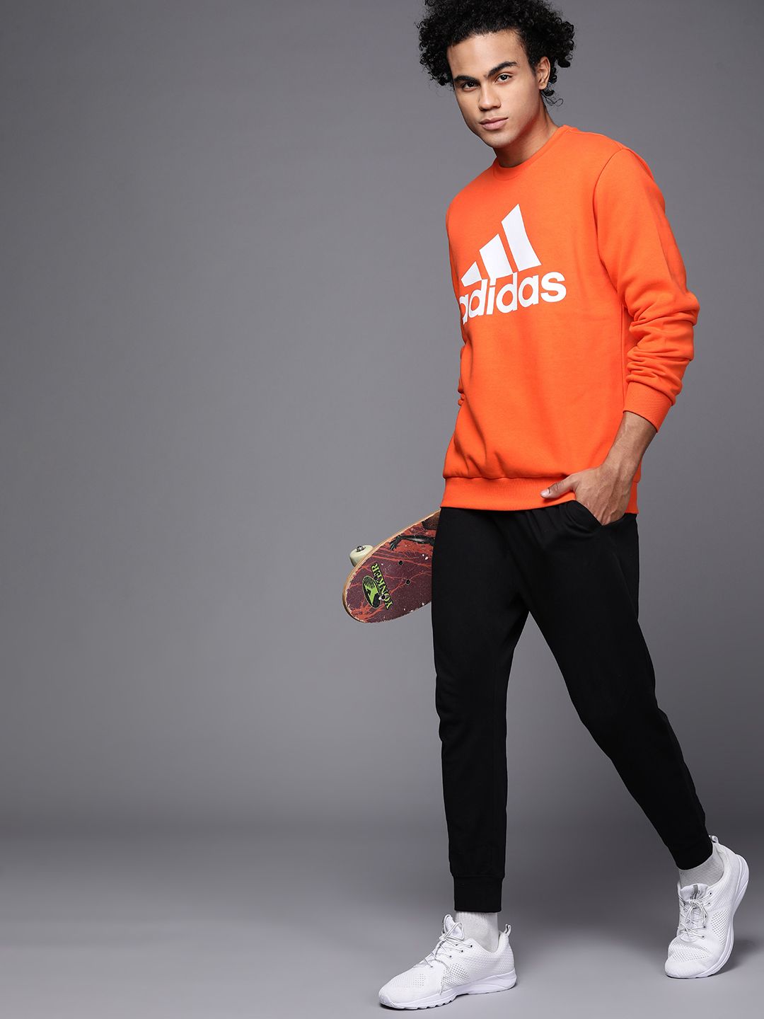  ADIDAS Men Orange BL FL Printed Sweatshirt