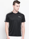  ADIDAS Men White Classic 3-Stripes Solid Round Neck T-shirt
