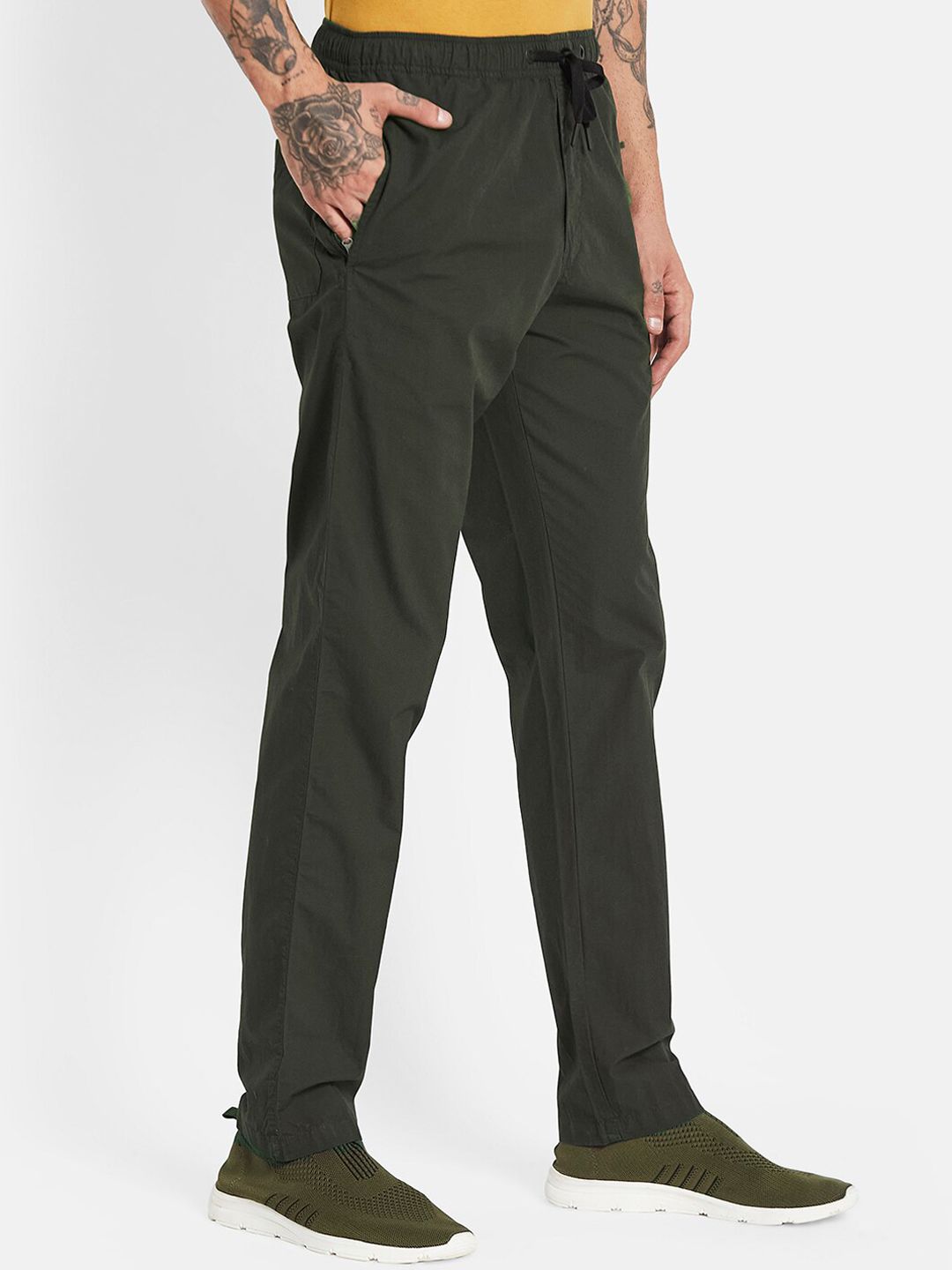  Octave Men Mid-Rise Cotton Training Track Pants