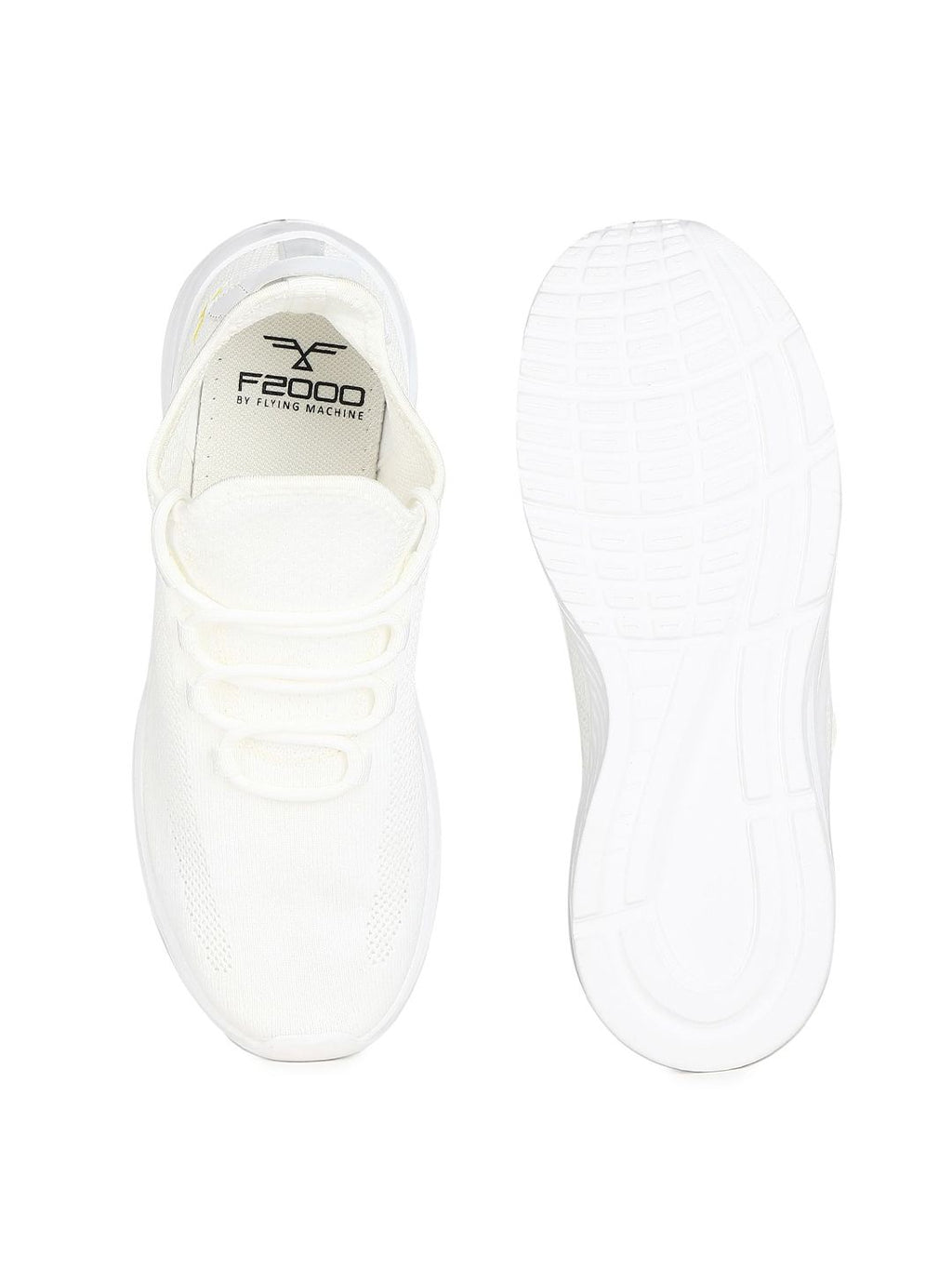  Flying Machine Men White Textile Walking Shoes