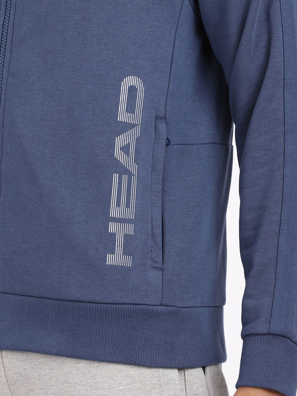  Head Men Blue Hooded Cotton Sports Sweatshirt