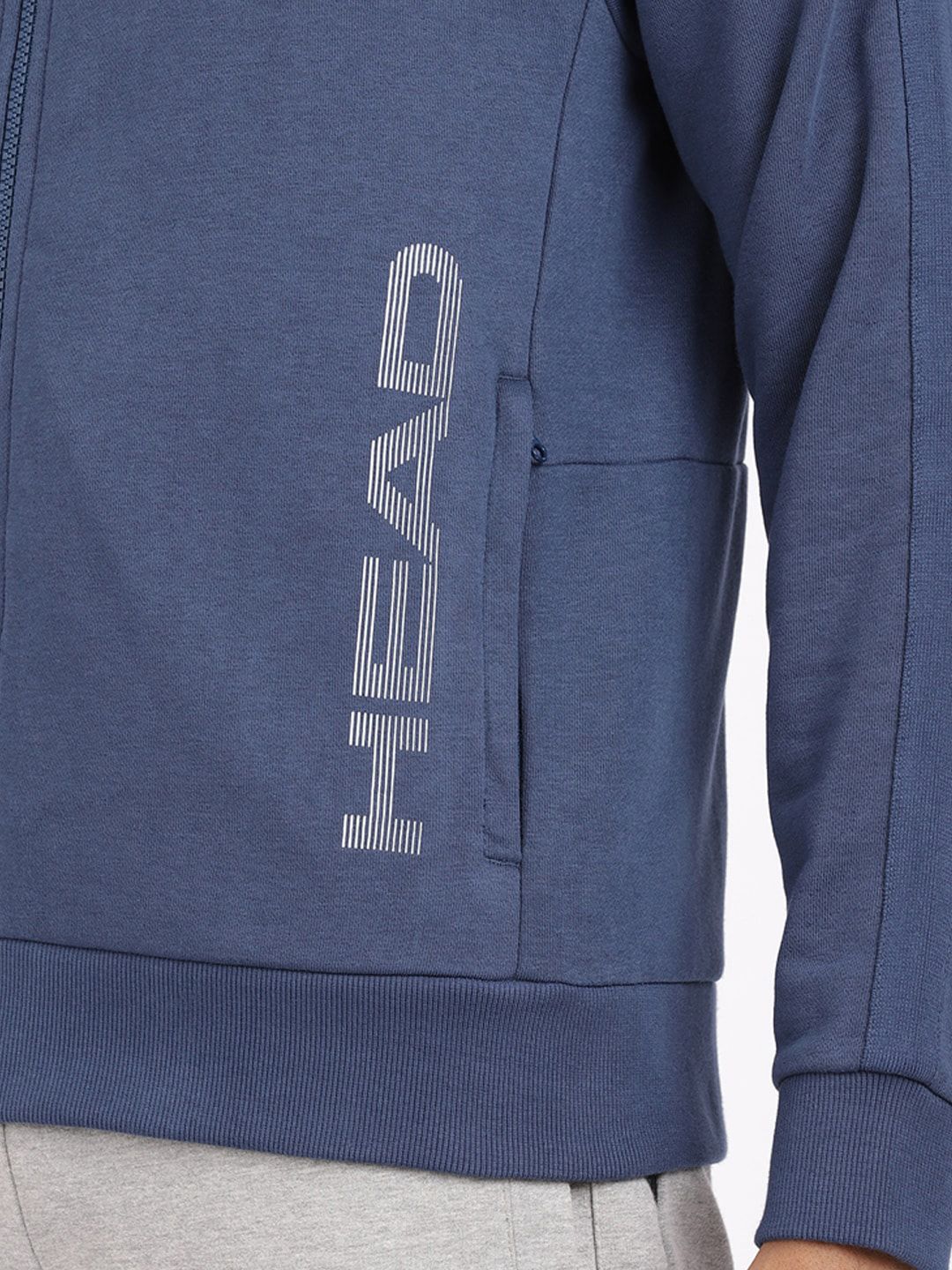  Head Men Blue Hooded Cotton Sports Sweatshirt