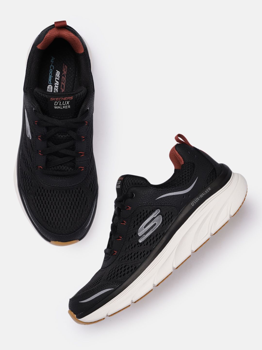  Skechers Men Black Textile Walking Shoes