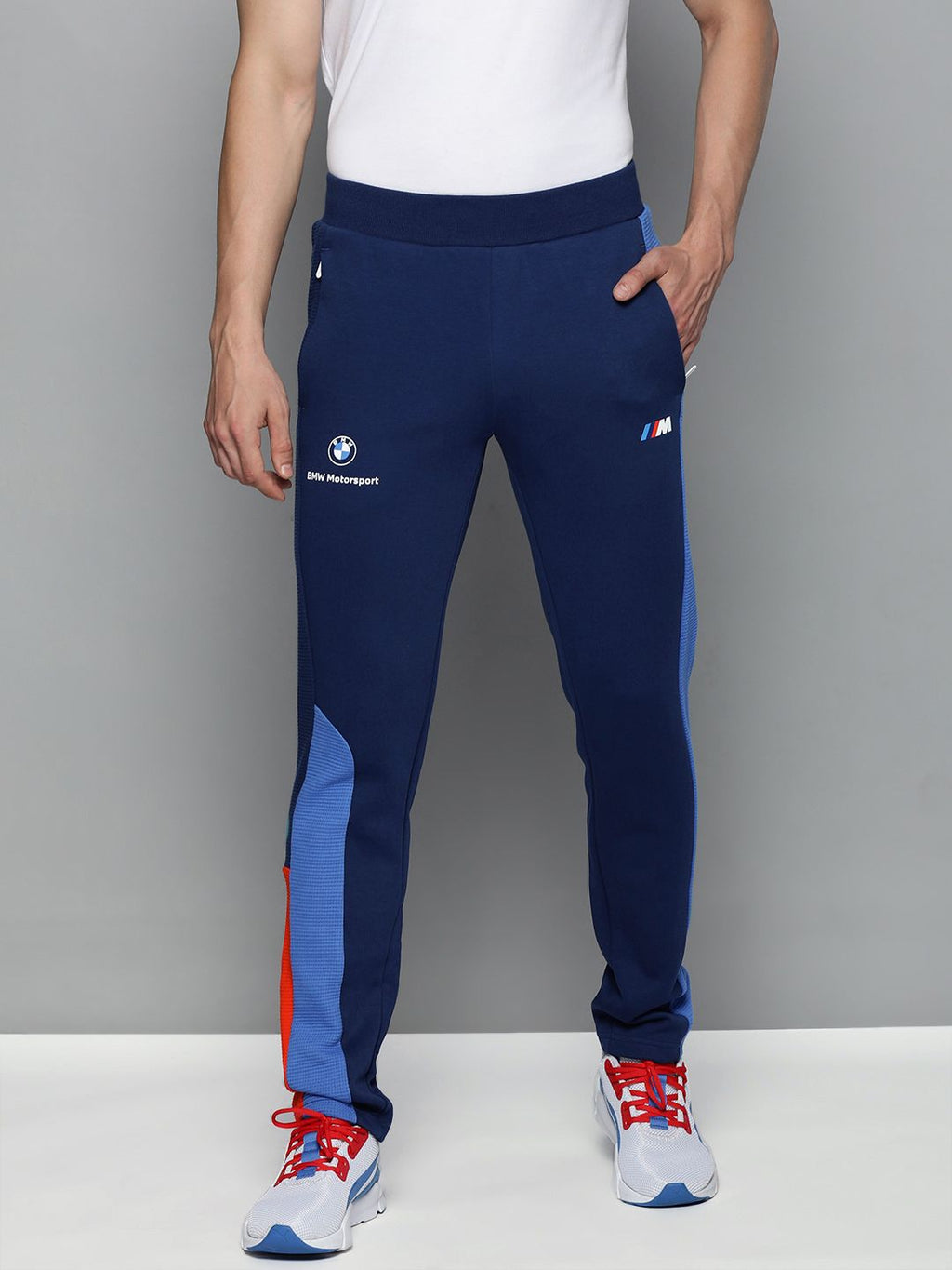  PUMA Motorsport Men Blue BMW Slim Fit Sustainable Motorsports Track Pants