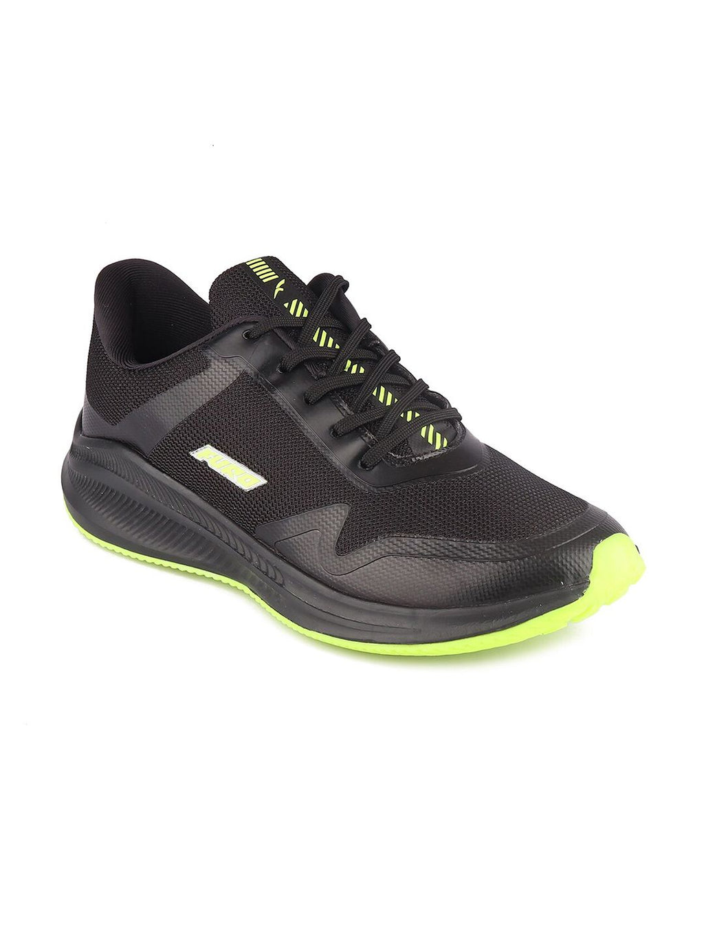  FURO By Red Chief Men Black Mesh Running Shoes