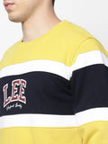  Lee Men Mustard Colourblocked Detachable Hood Cotton Sweatshirt