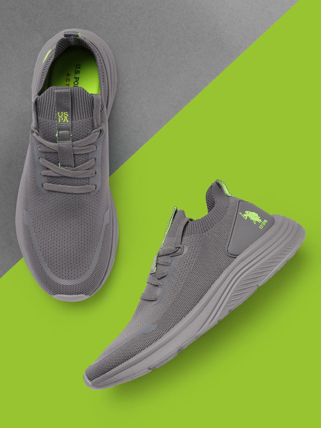  U.S. Polo Assn. Men Grey Textile OXLEY 2.0 Walking Shoes