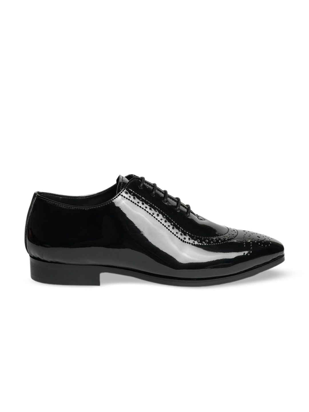  MONKSTORY Men Glossy Classic Textured Patent Leather Formal Oxfords