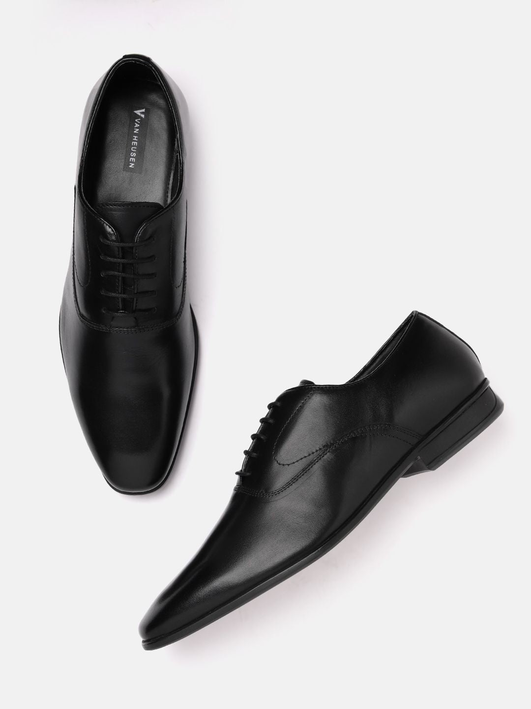  Van Heusen Men Leather Solid Formal Oxfords