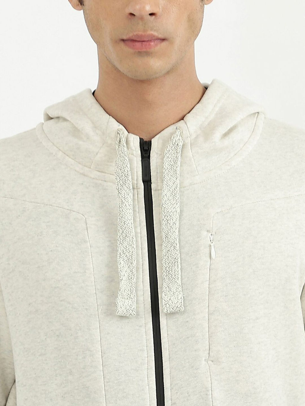  United Colors Of Benetton Men Grey Hooded Cotton Sweatshirt