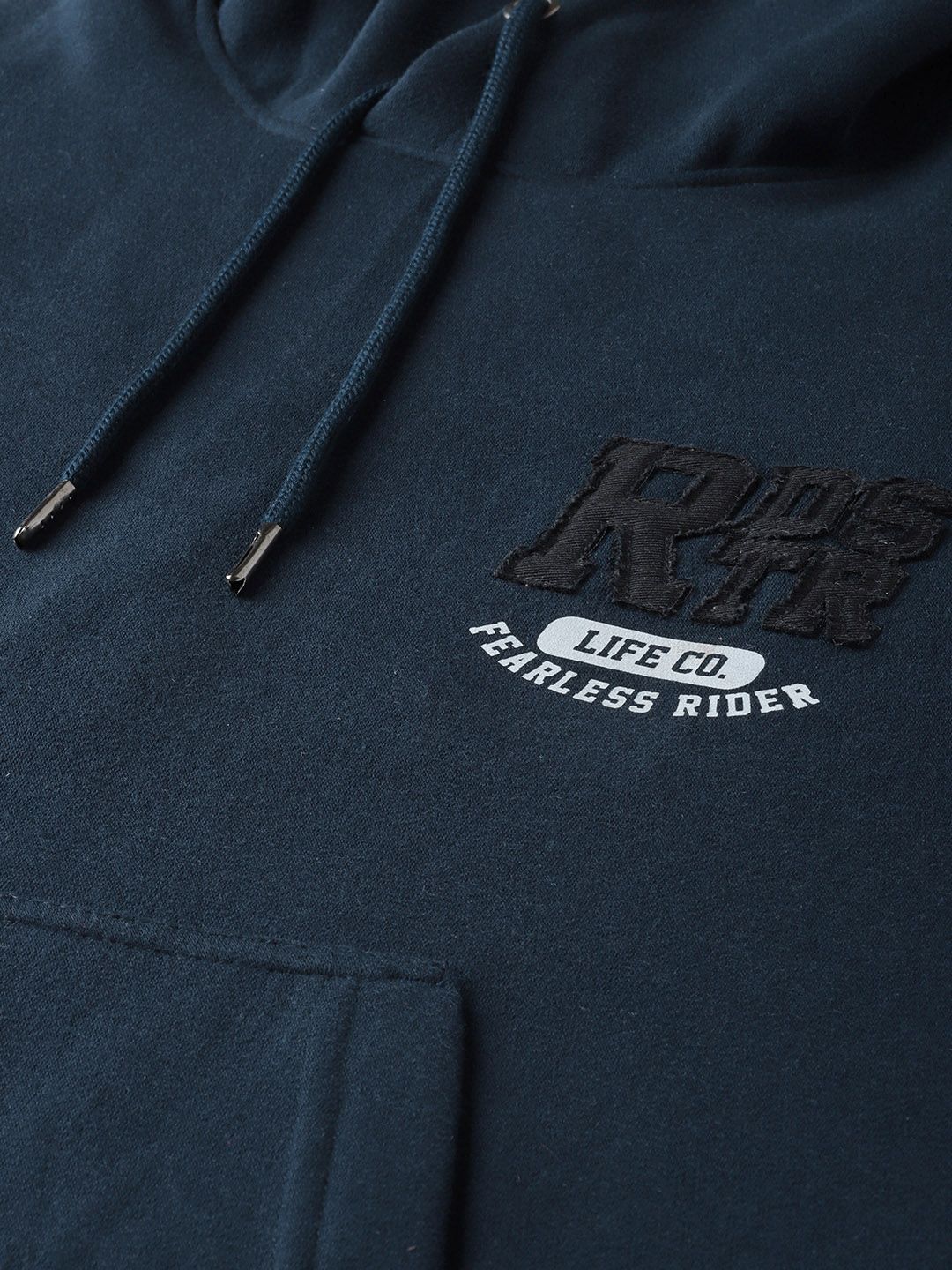 The Roadster Lifestyle Co Men Navy Blue Solid Hooded Sweatshirt