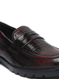  MUTAQINOTI Men Textured Vegan Leather Formal Loafers