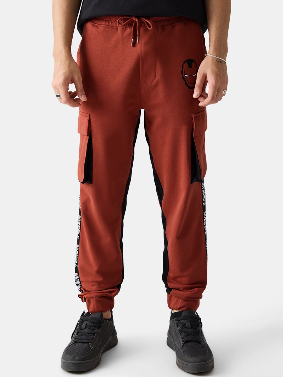  The Souled Store Men Red Iron Man Printed Joggers
