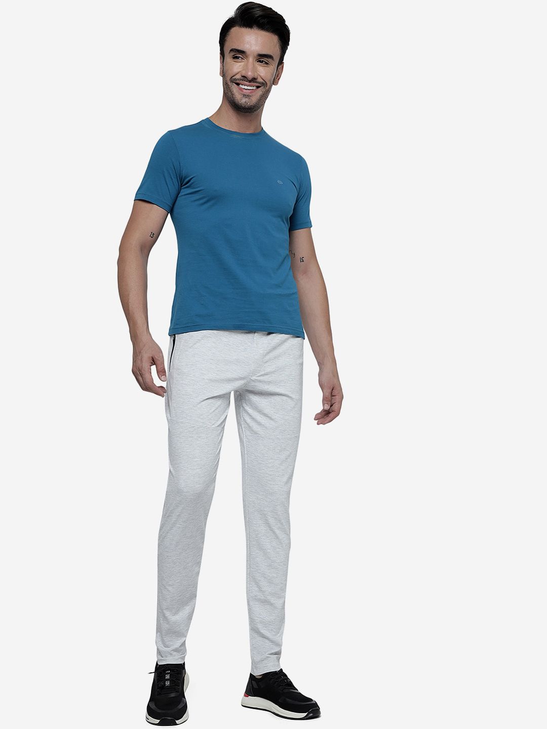  JADE BLUE Men Mid Rise Cotton Track Pant