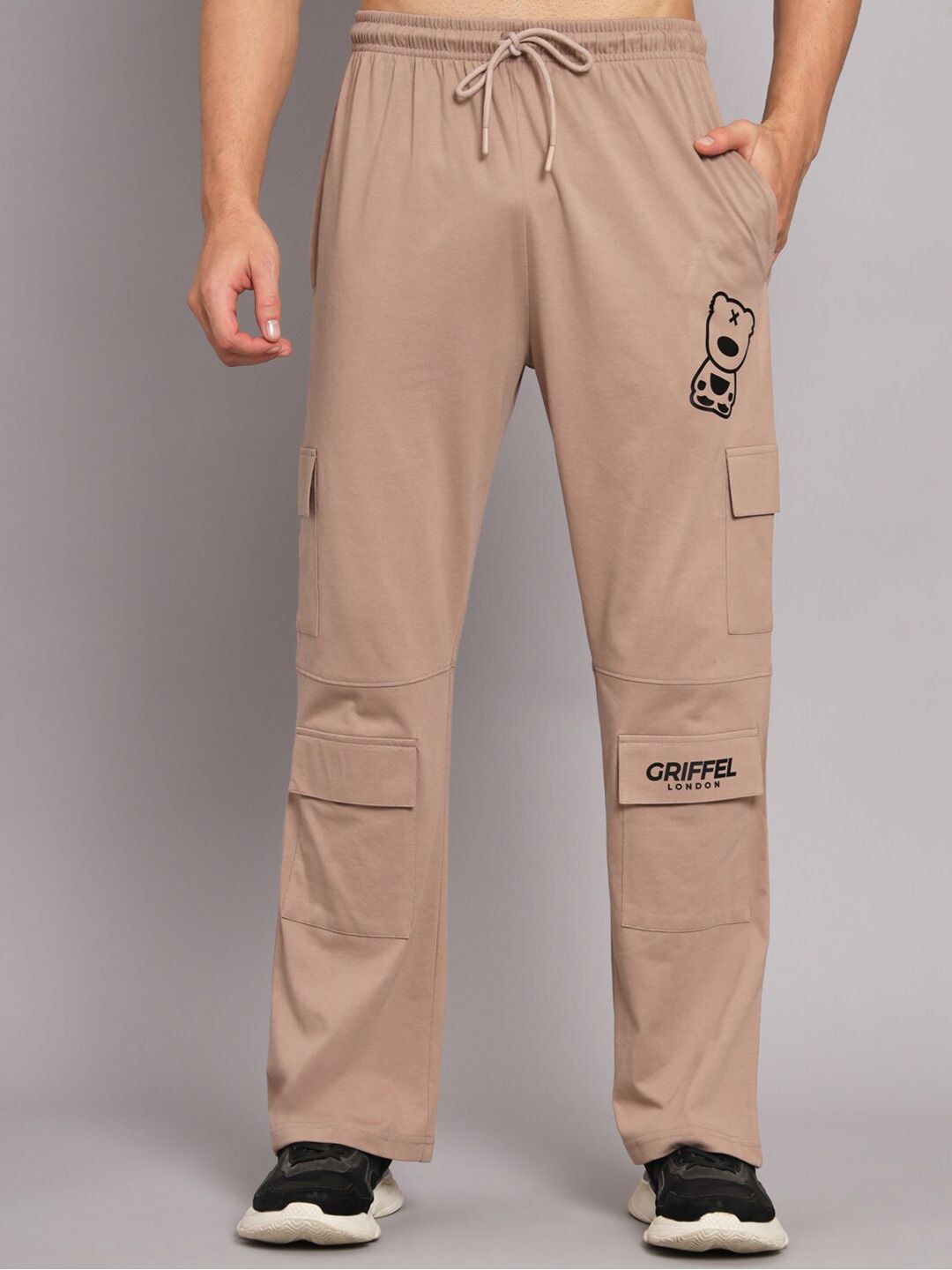  GRIFFEL Men Printed Cotton Loose Fit Track Suits