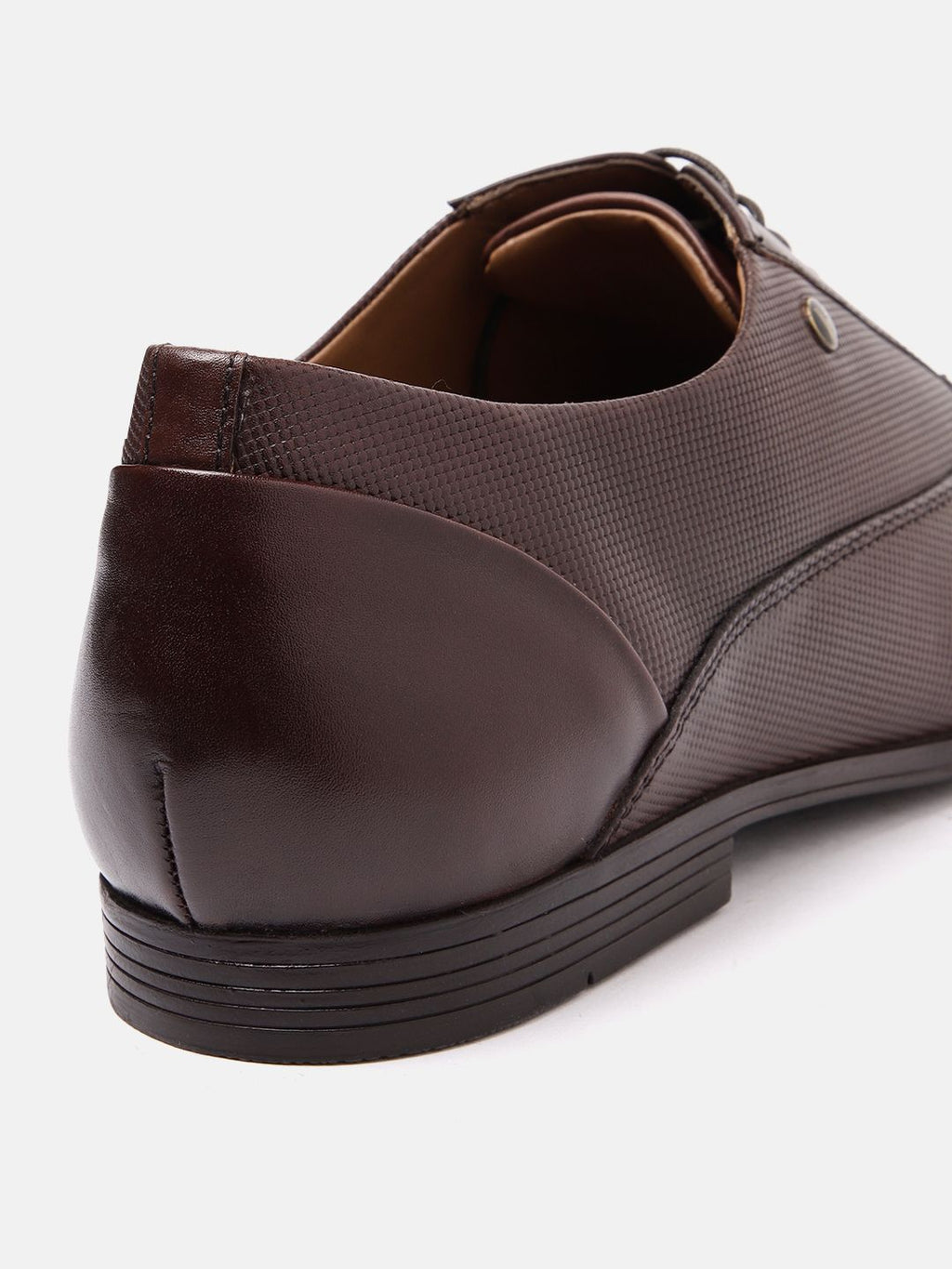 Van Heusen Men Leather Textured Formal Oxfords