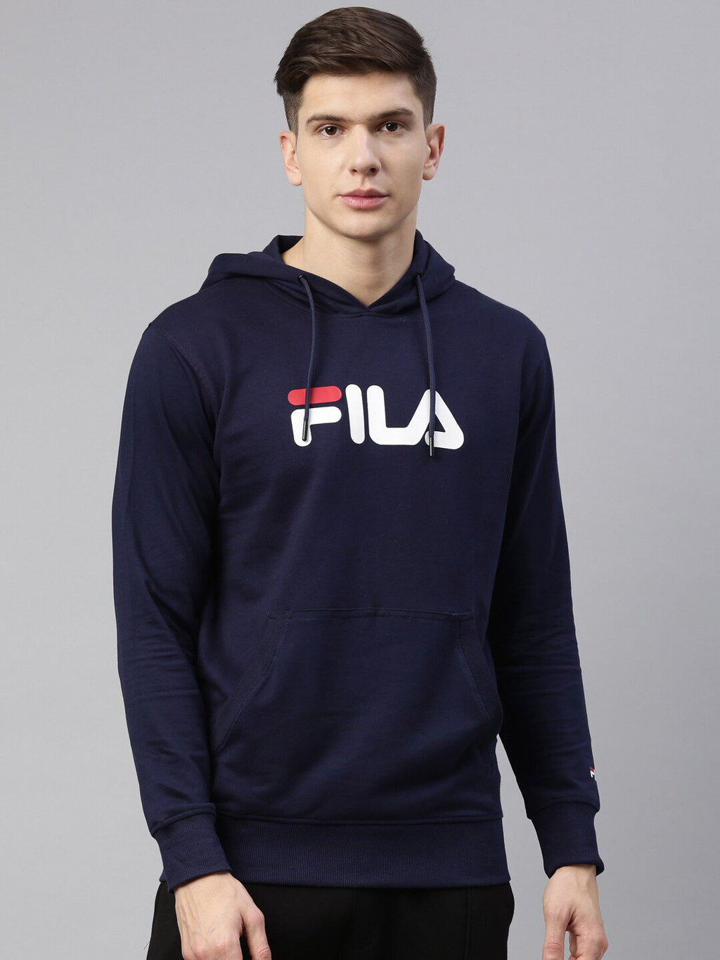  Fila Men Brand Logo Print Hooded Hornbill Sweatshirt