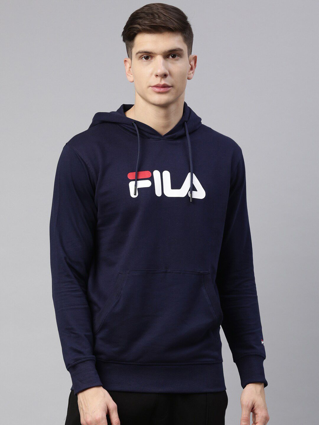  Fila Men Brand Logo Print Hooded Hornbill Sweatshirt