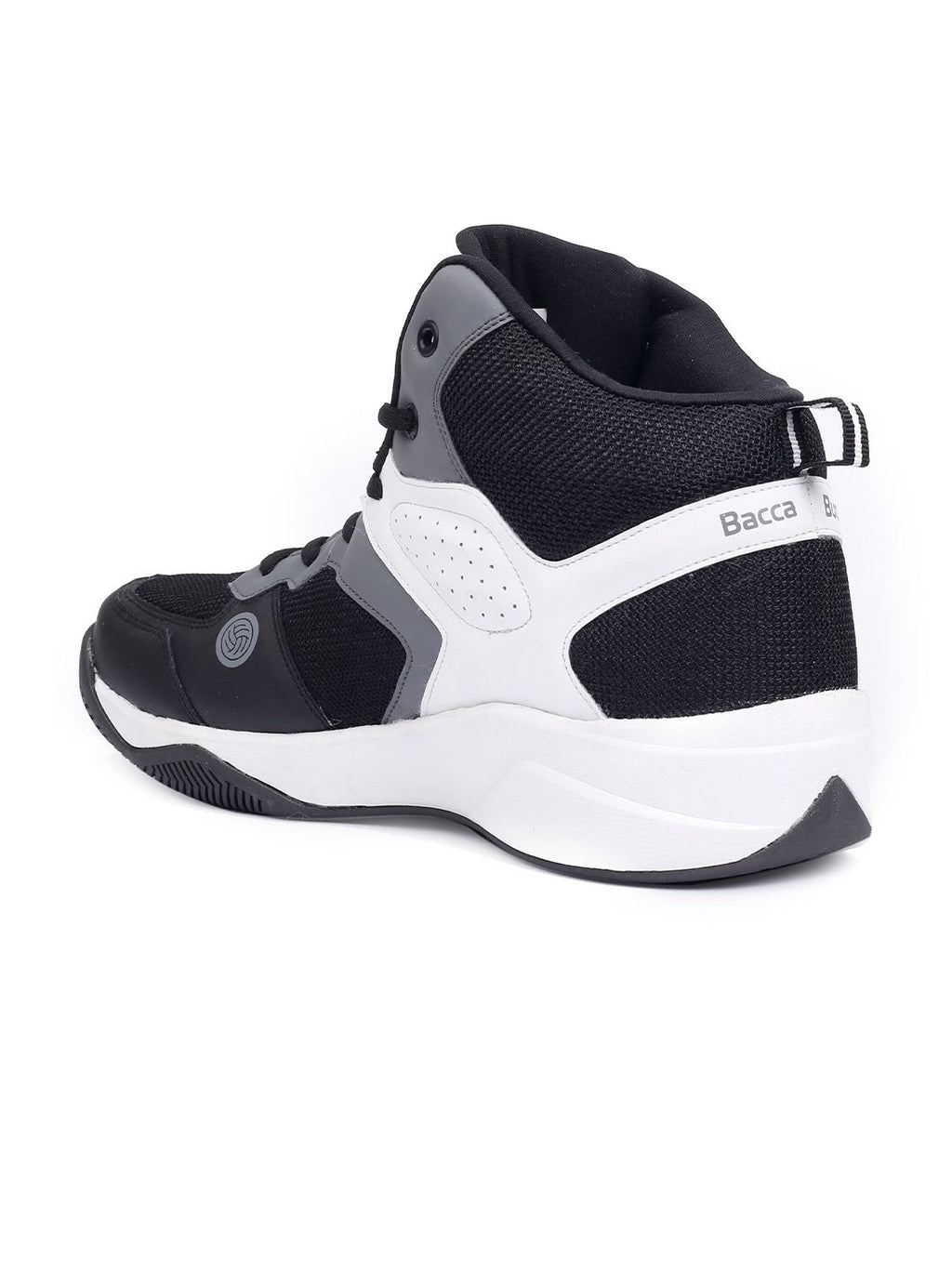  Bacca Bucci Men Black & Grey Mesh Mid-Top Basketball Shoes