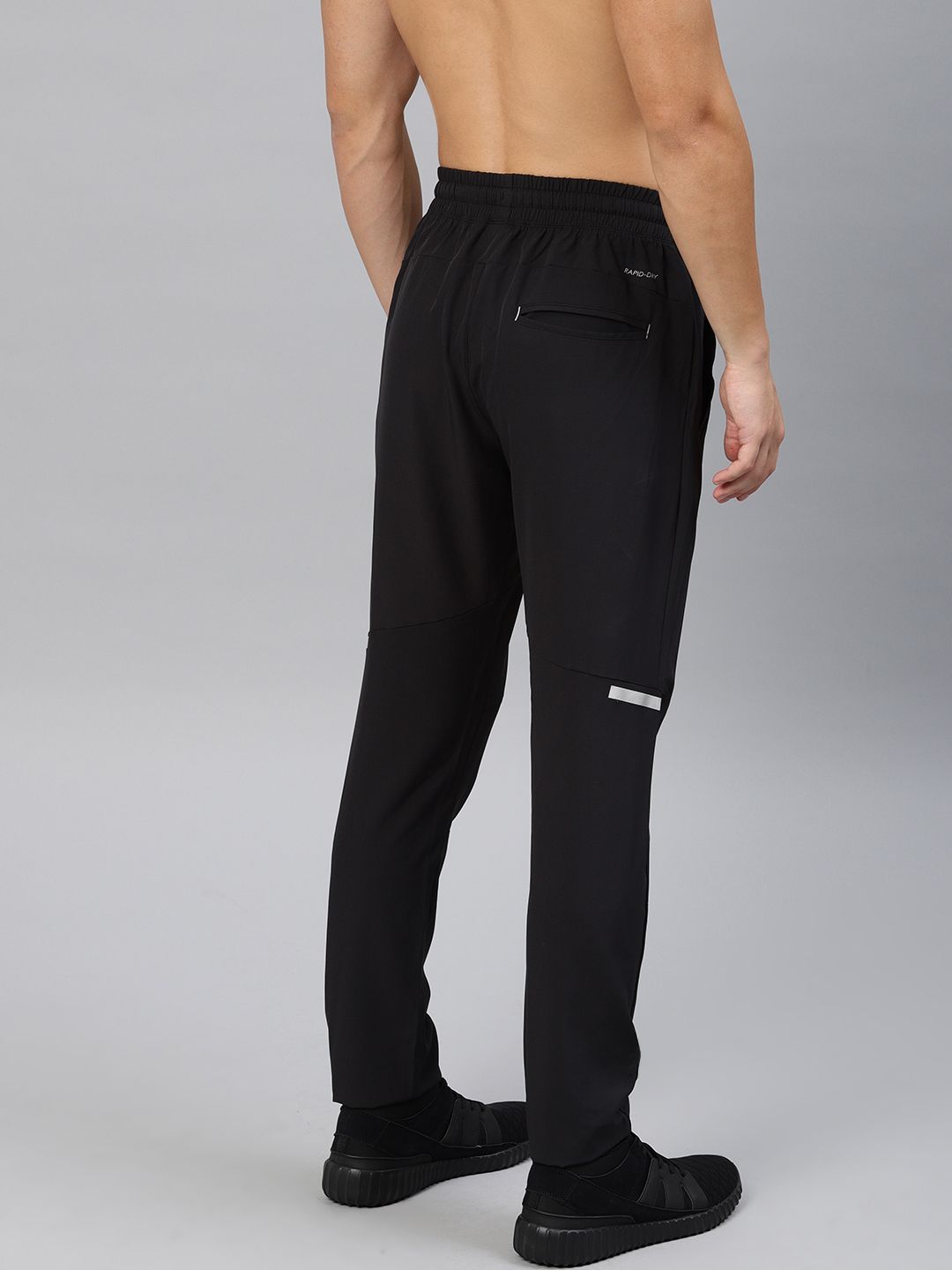  HRX By Hrithik Roshan Men Black Solid Slim Fit Rapid-Dry Running Track Pants