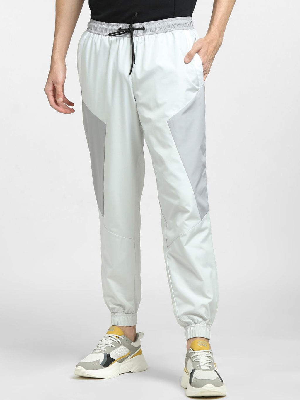  Jack & Jones Men White Solid Cotton Joggers