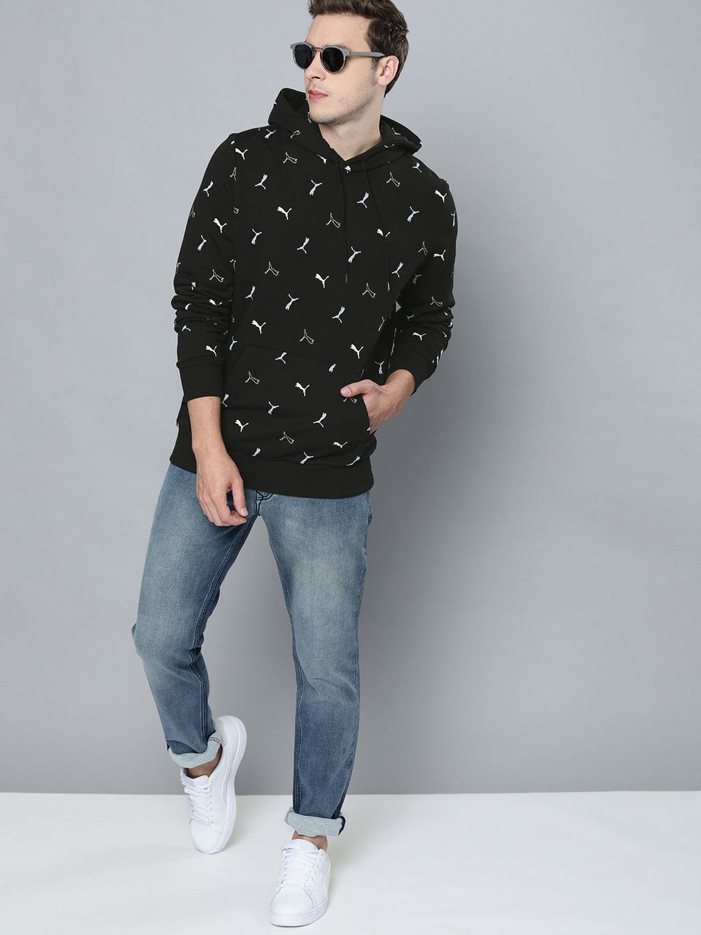  Puma Men Regular Fit CG Printed Hooded Sweatshirt