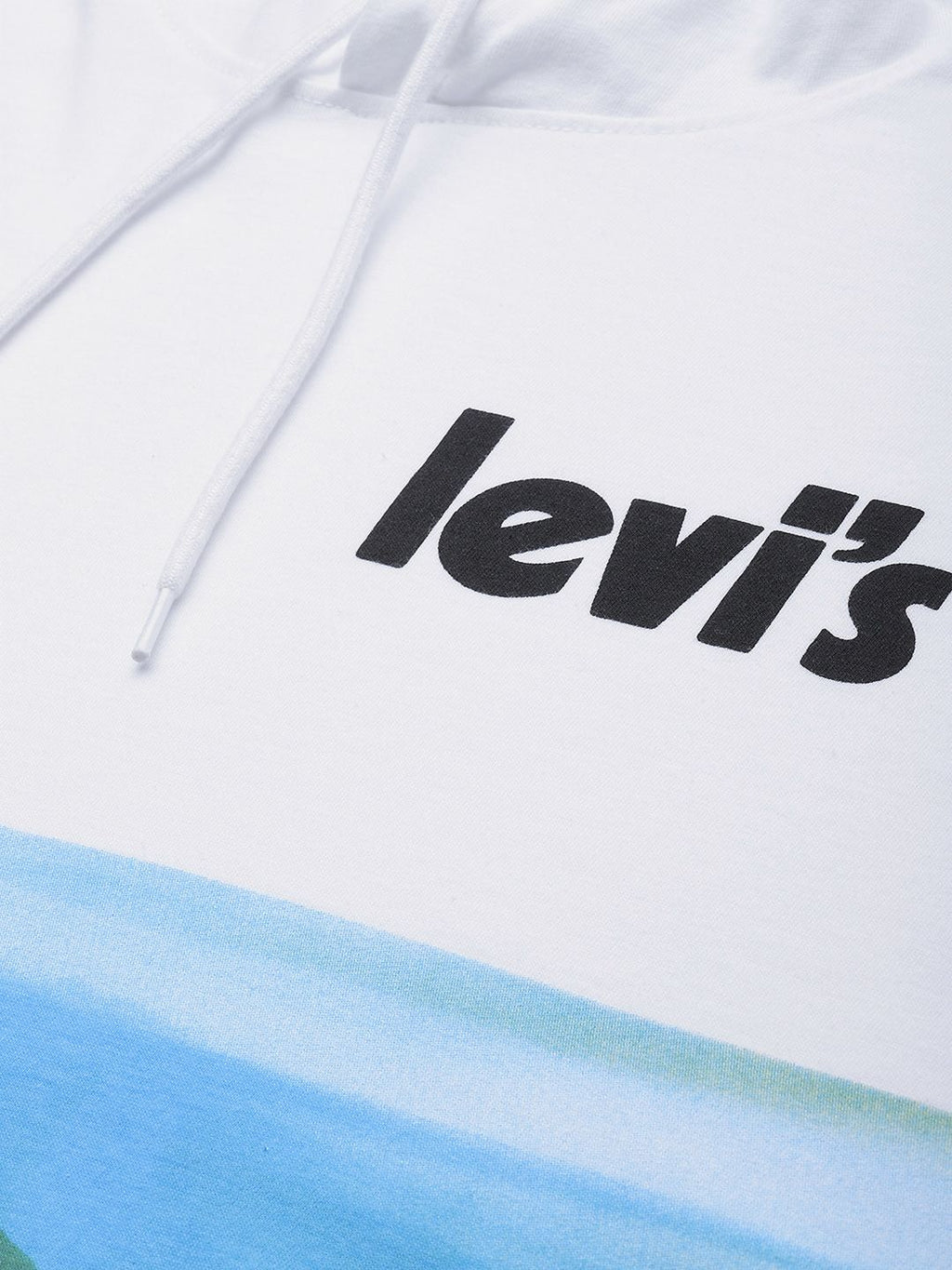  Levis Men White Printed Hooded Sweatshirt