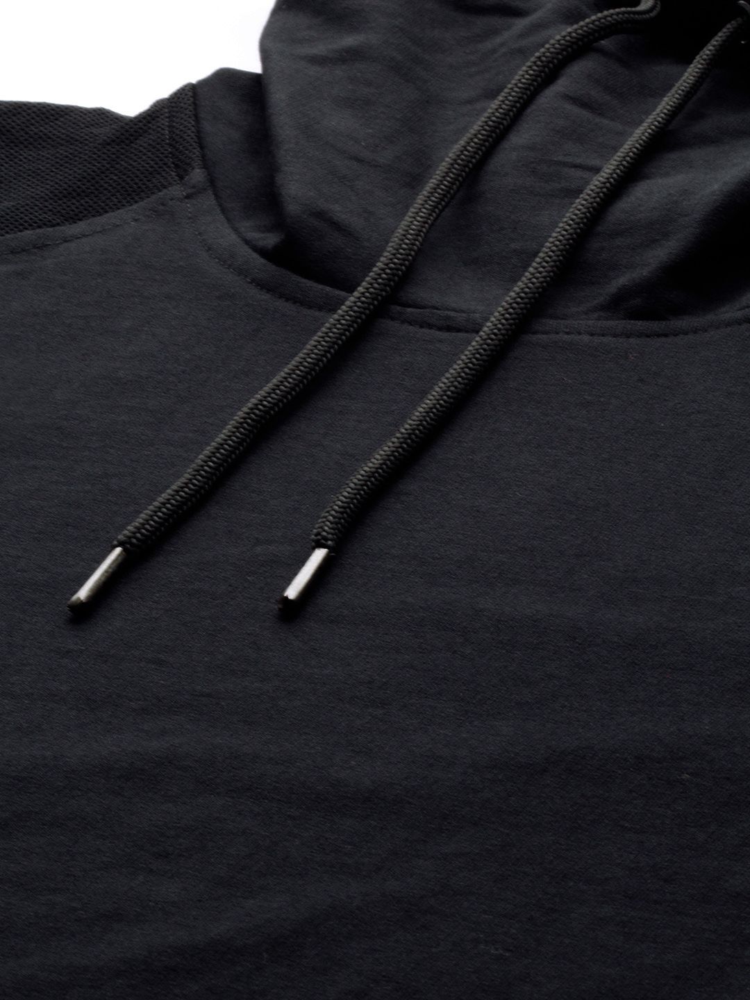  WROGN Men Black Solid Slim Fit Sweatshirt