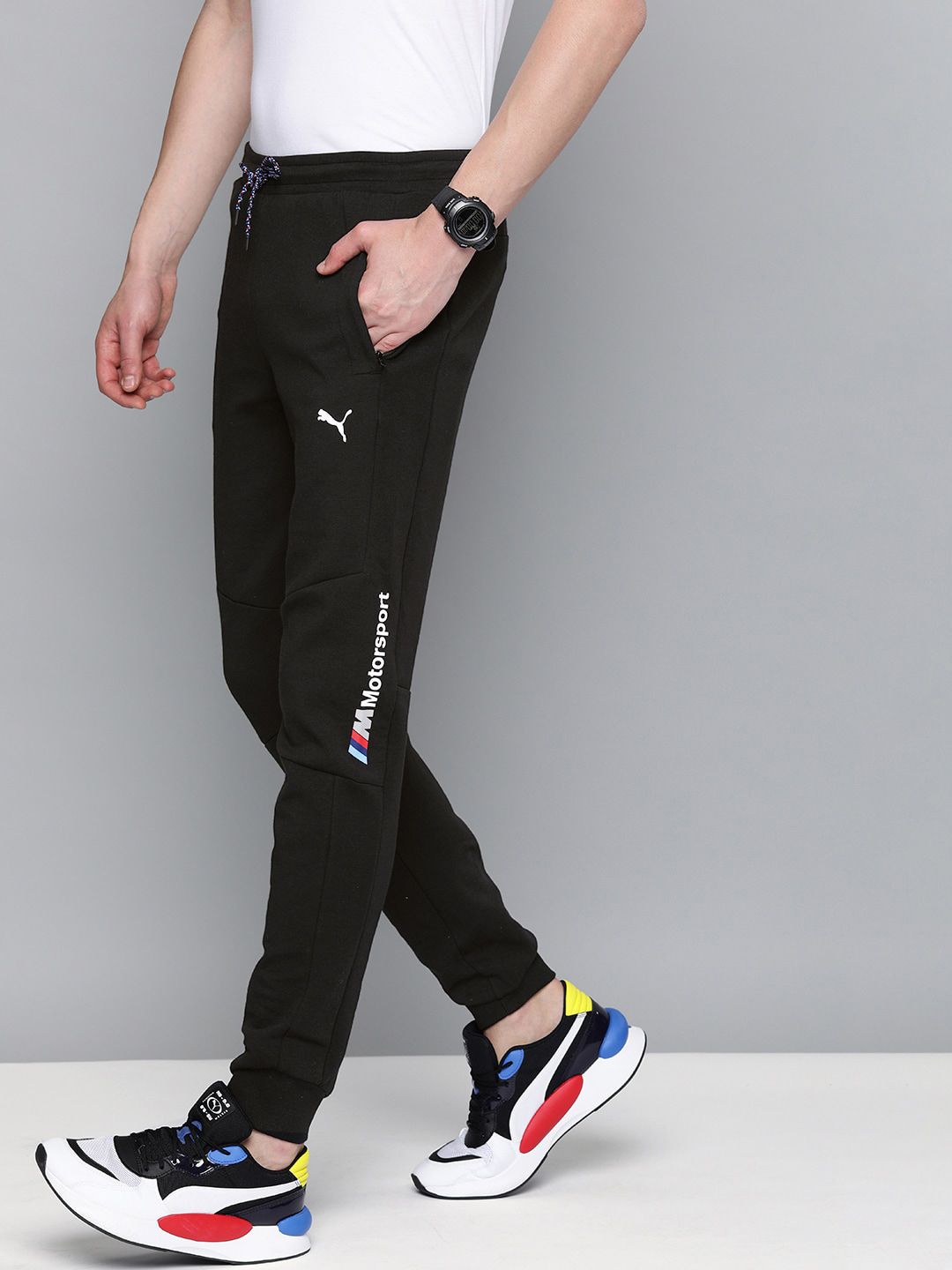  PUMA Motorsport Men Black Solid BMW MMS Motorsports Joggers