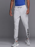  ADIDAS Men Grey Melange Brand Logo Print Sport Inspired Linear SJ Joggers