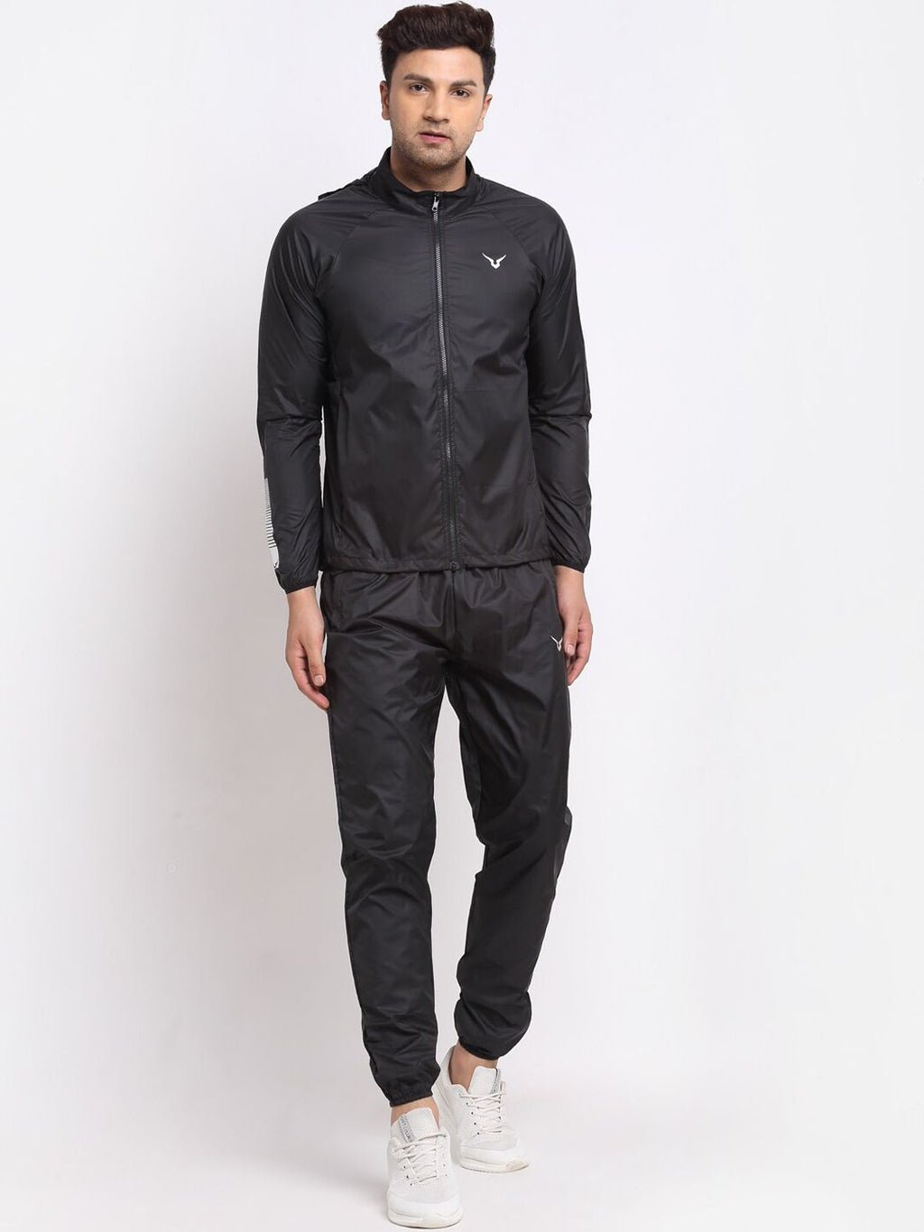  Invincible Men Black Solid Tracksuit