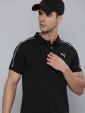  Puma Slub Slim Fit Pure Cotton Polo T-shirt With Stripe Detail On Shoulder