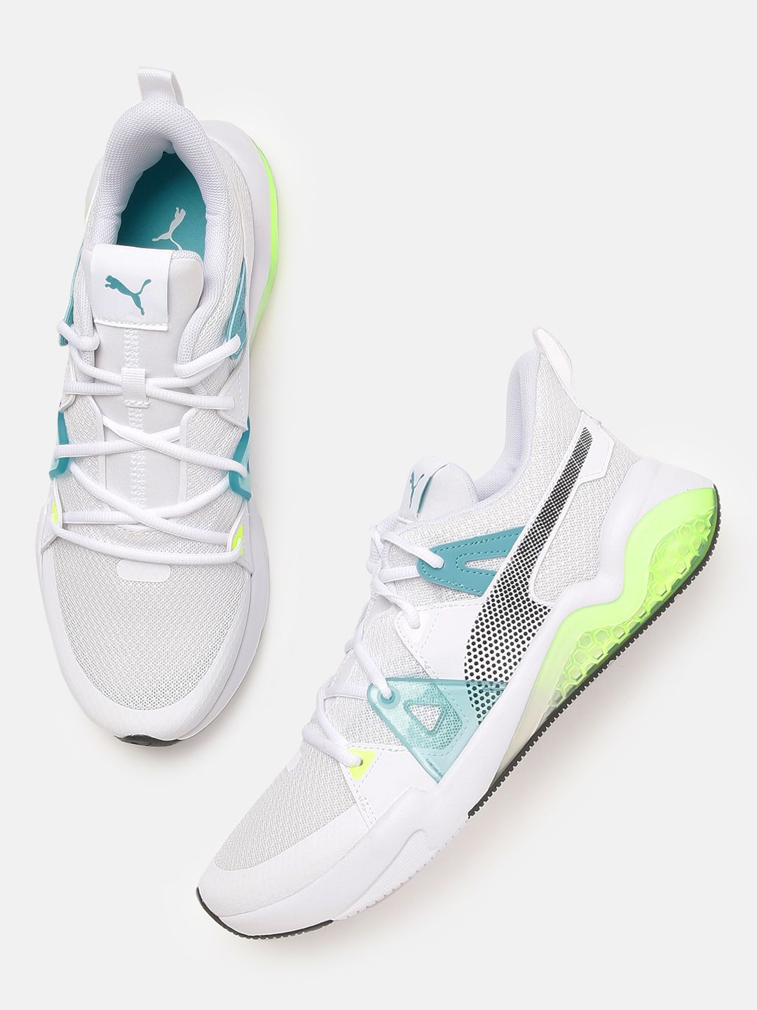  Puma Men White Cell Fraction Fade Running Shoes