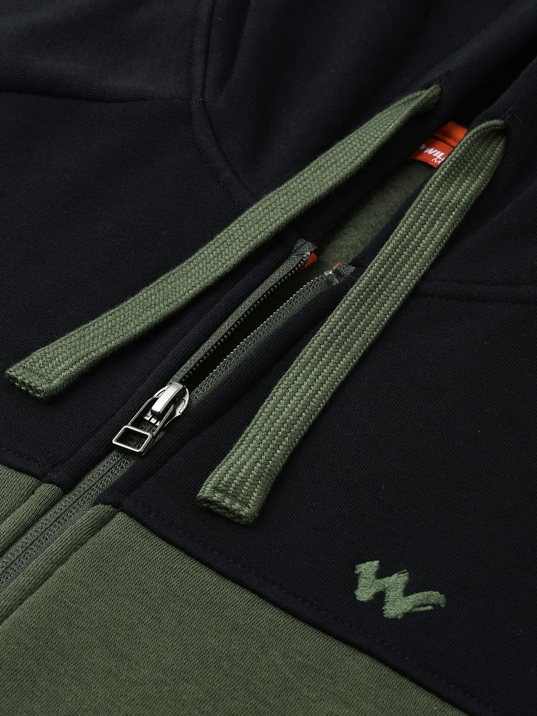  Wildcraft Men Olive Green & Black Colourblocked Sweatshirt