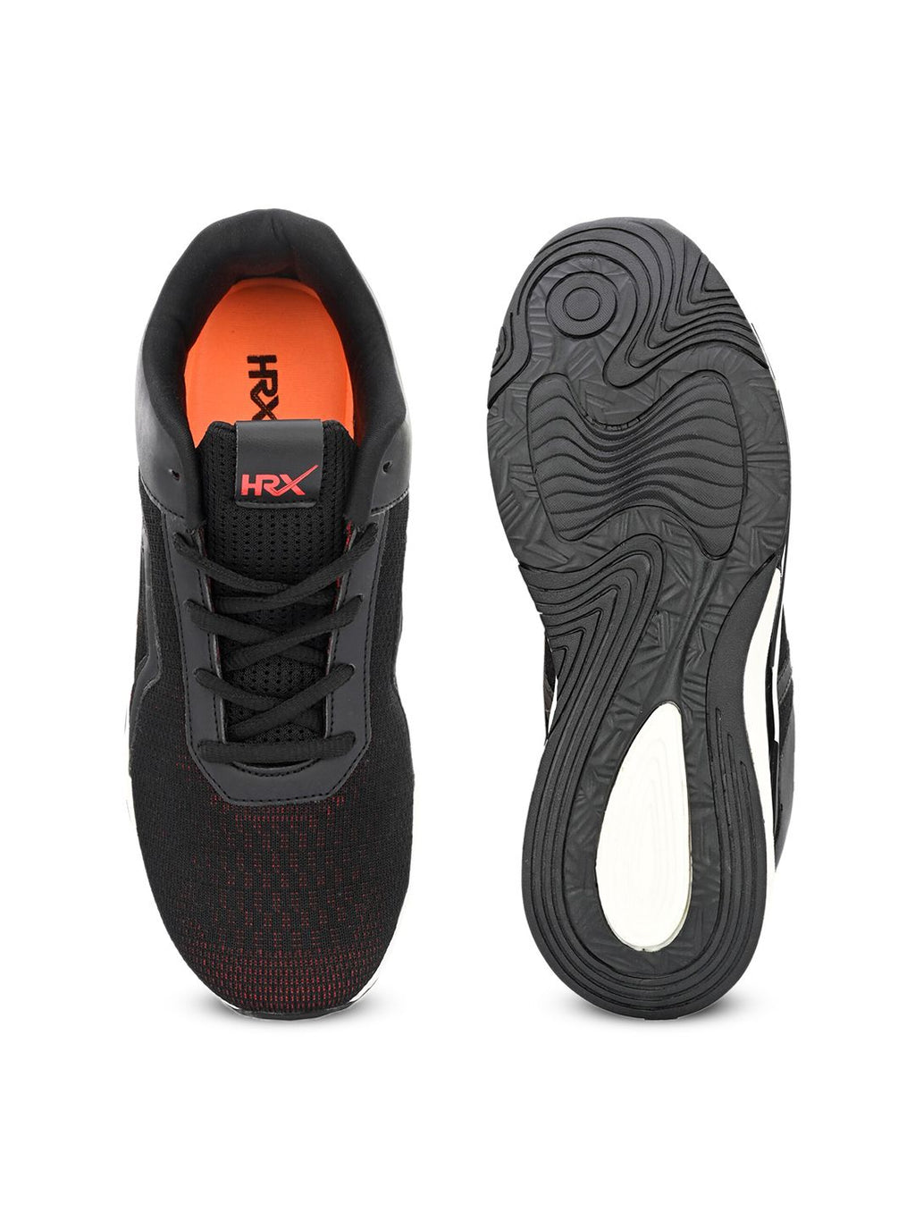  HRX By Hrithik Roshan Men Black & Red Mesh Memory Foam Non-Marking Running Shoes