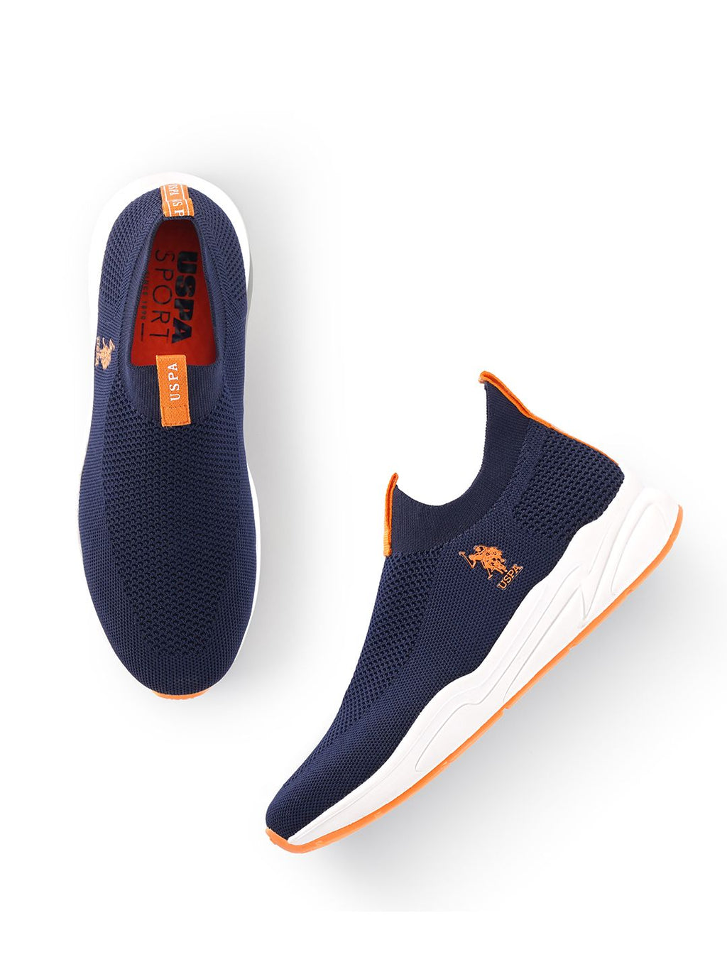 U.S. Polo Assn. U S Polo Assn Men Navy Blue Flyknit Textile Walking Shoes