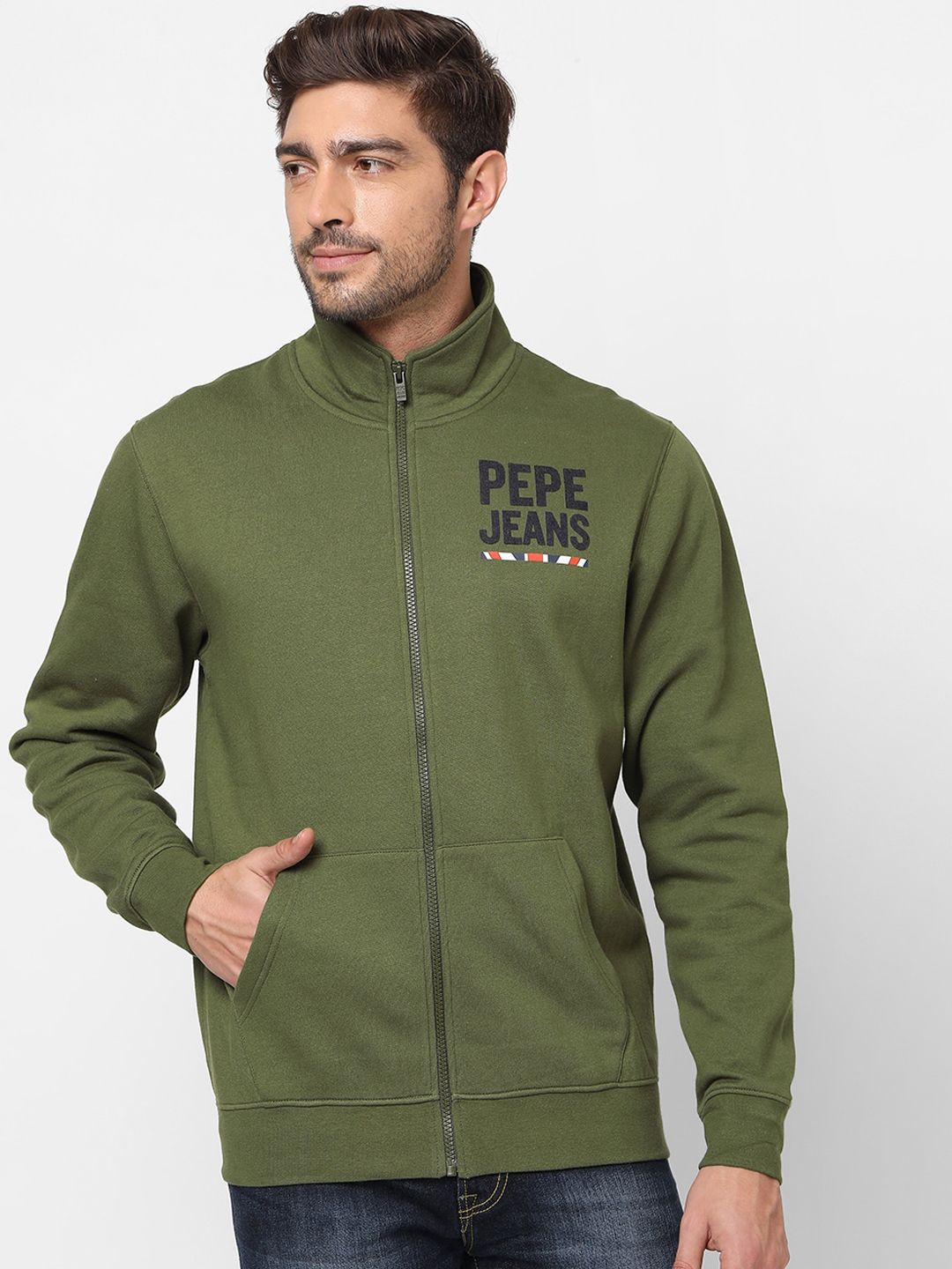  Pepe Jeans Men Olive Green Sweatshirt