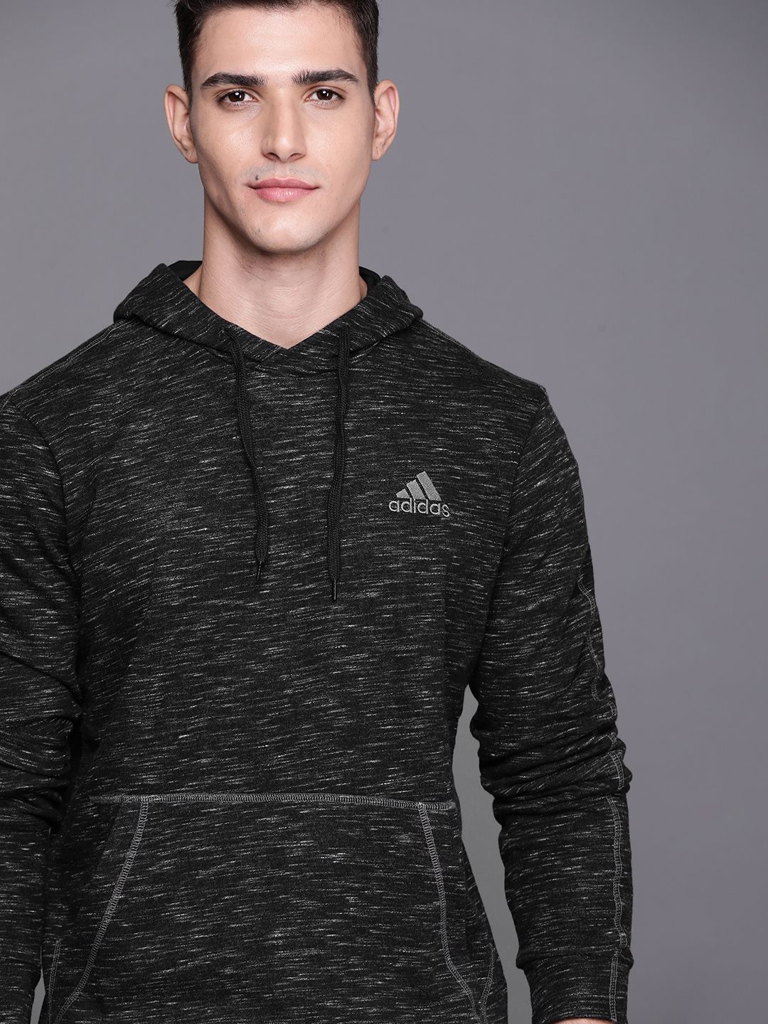  ADIDAS Men Black MEL Hooded Sweatshirt