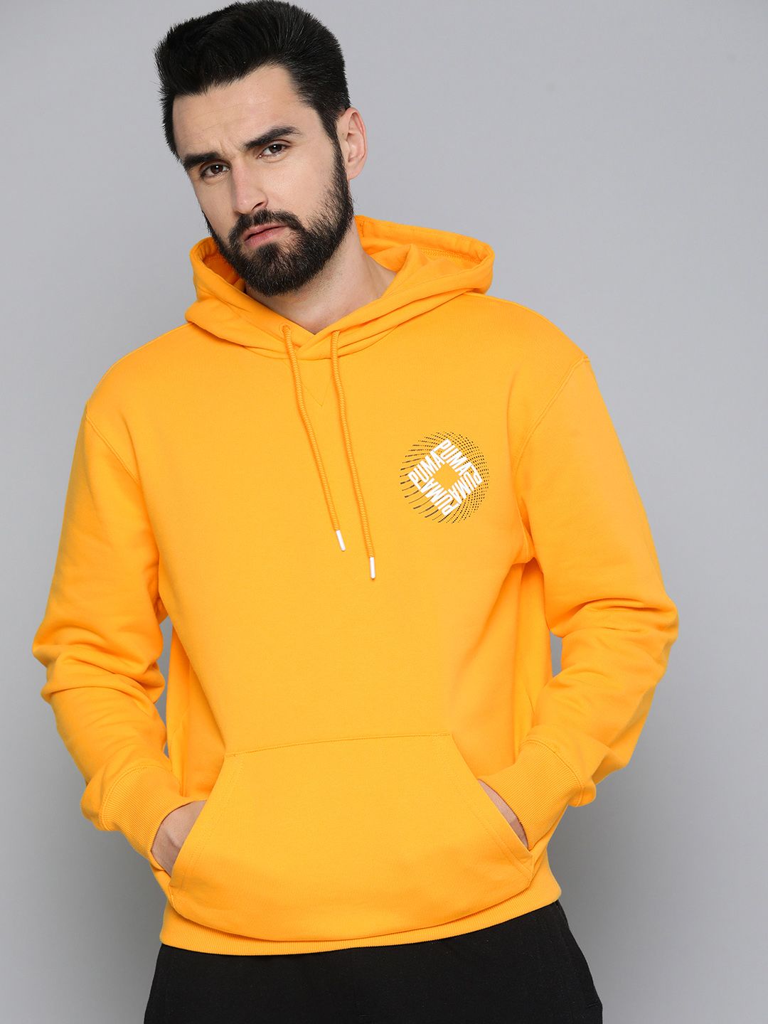  Puma Men Regular Fit Graphic Printed Hooded Sweatshirt