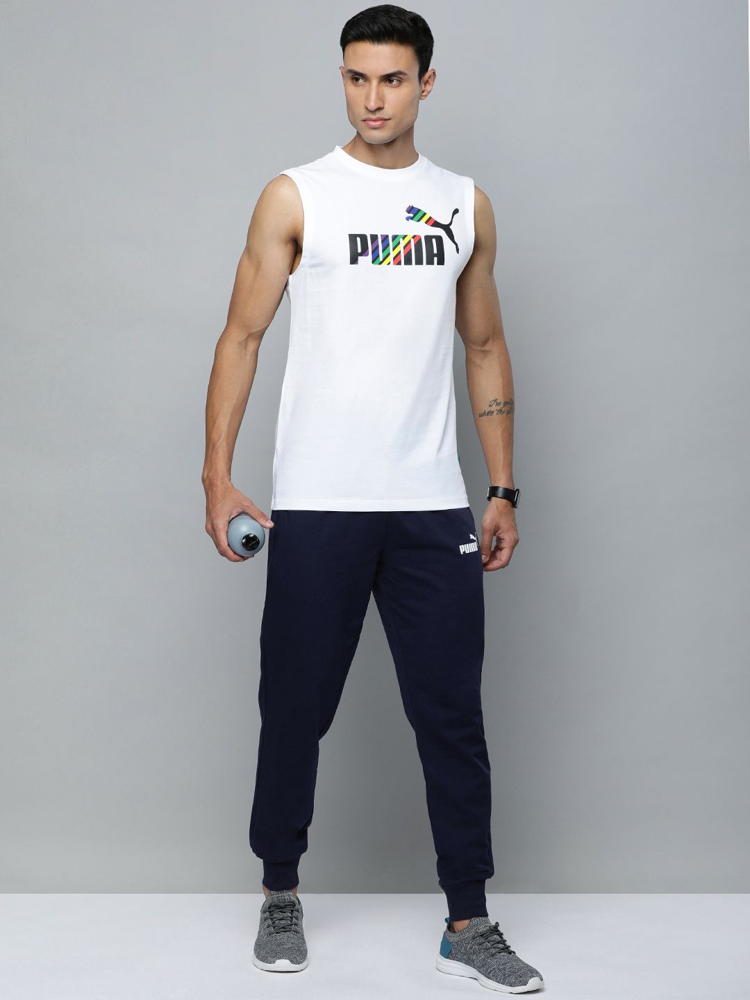  Puma Men Solid Mid Rise Joggers