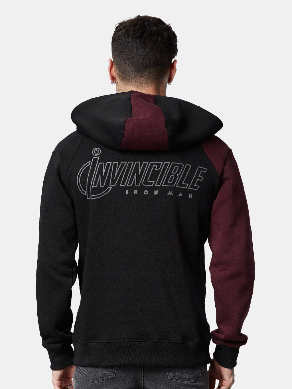  The Souled Store Men Hooded Colourblocked Cotton Sweatshirt