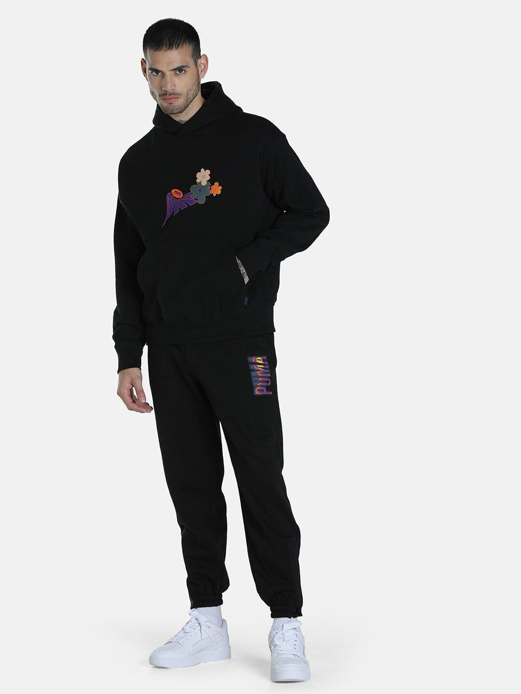  Puma Men Black Cotton PUMA X P.A.M. Hooded Relaxed FitSweatshirt